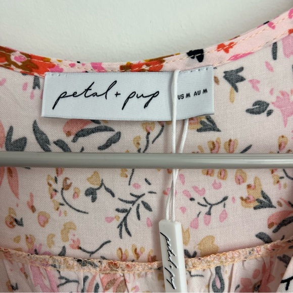 NEW Petal + Pup Kelda Floral Print Dress in Beige Women's Size Medium - Picture 6 of 7